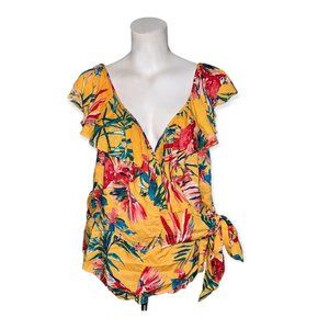 NWT - Floral Ruffle Wrap Top by Sofia Vergara